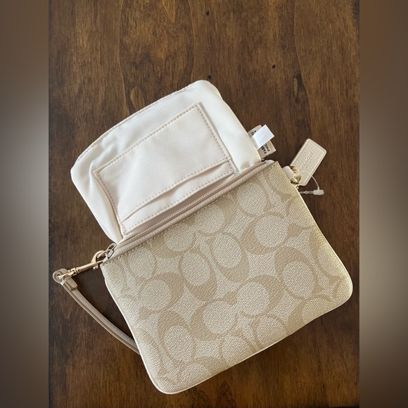 Coach Signature PVC Leather Small Wristlet Wallet - Picture 14 of 16